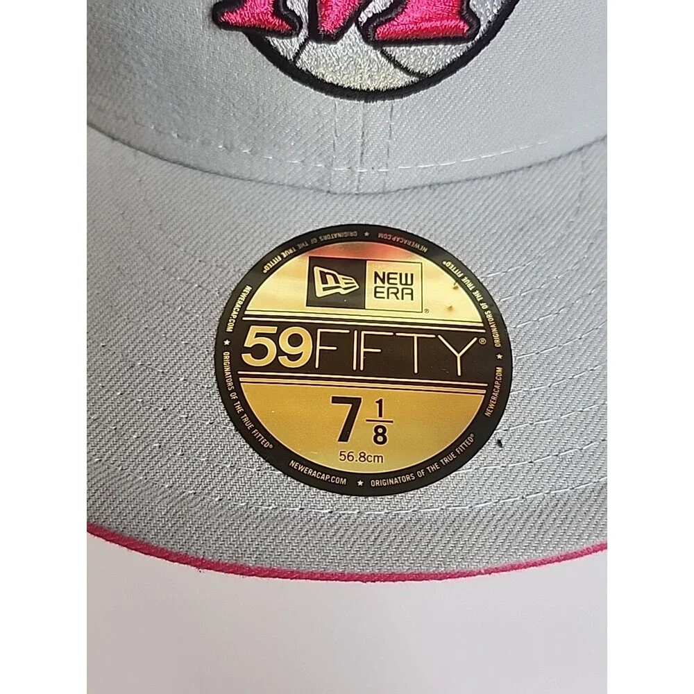 Dallas Mavericks New Era 59Fifty Hardwood Classics Hat Cap 7 1/8 Pink Gray